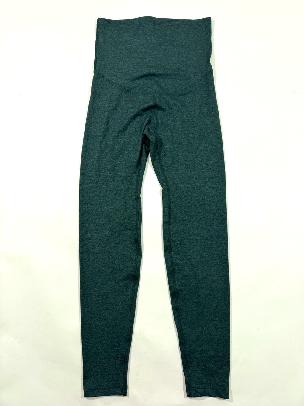 Quince Ultra Soft Maternity Leggings Over Belly Heather Green